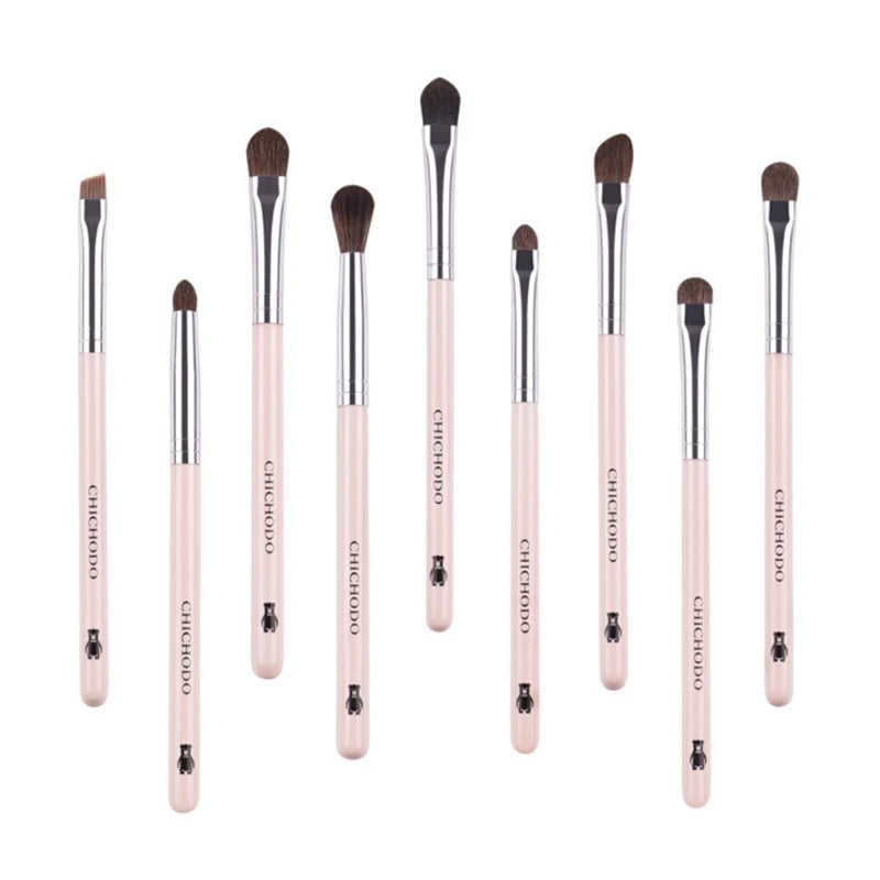 Professional 9Pcs Eye Makeup Brush Set Natural Pony Hair