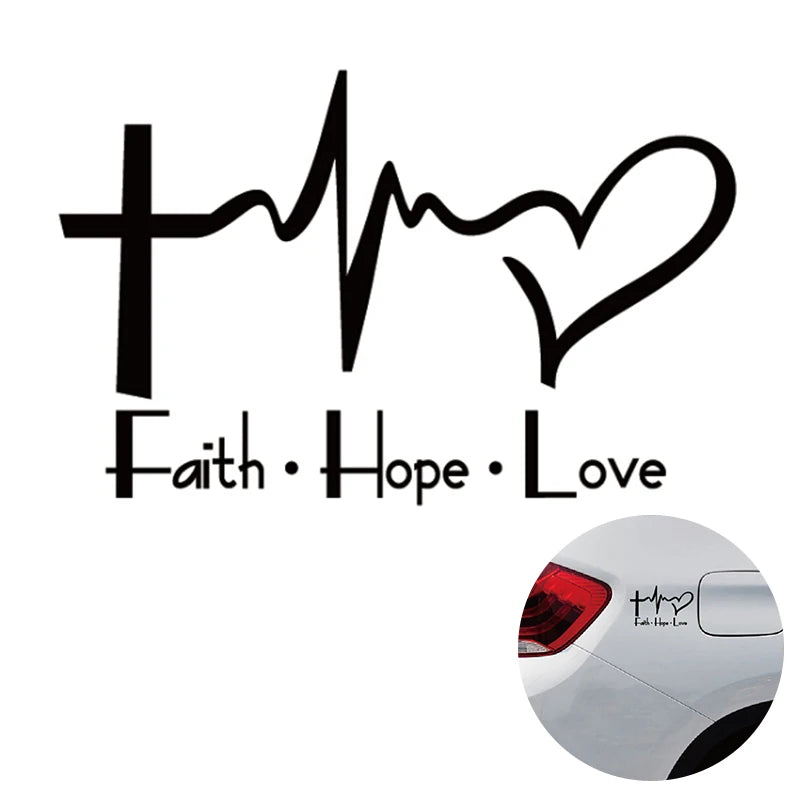 Faith Hope Love Vinyl Christian Car Sticker