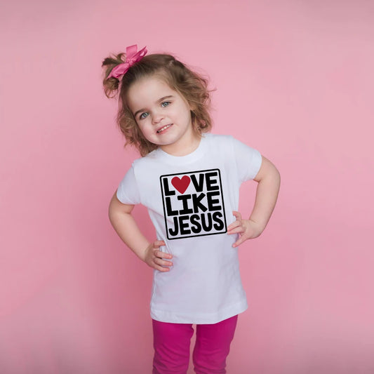 Love Like Jesus Kids Christian Heart Quote t-shirt