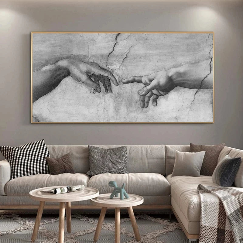 The Creation of Adam By Michelangelo Canvas Painting Print