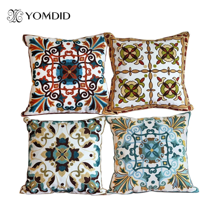 Hand-embroidered Decorative Pillow Covers