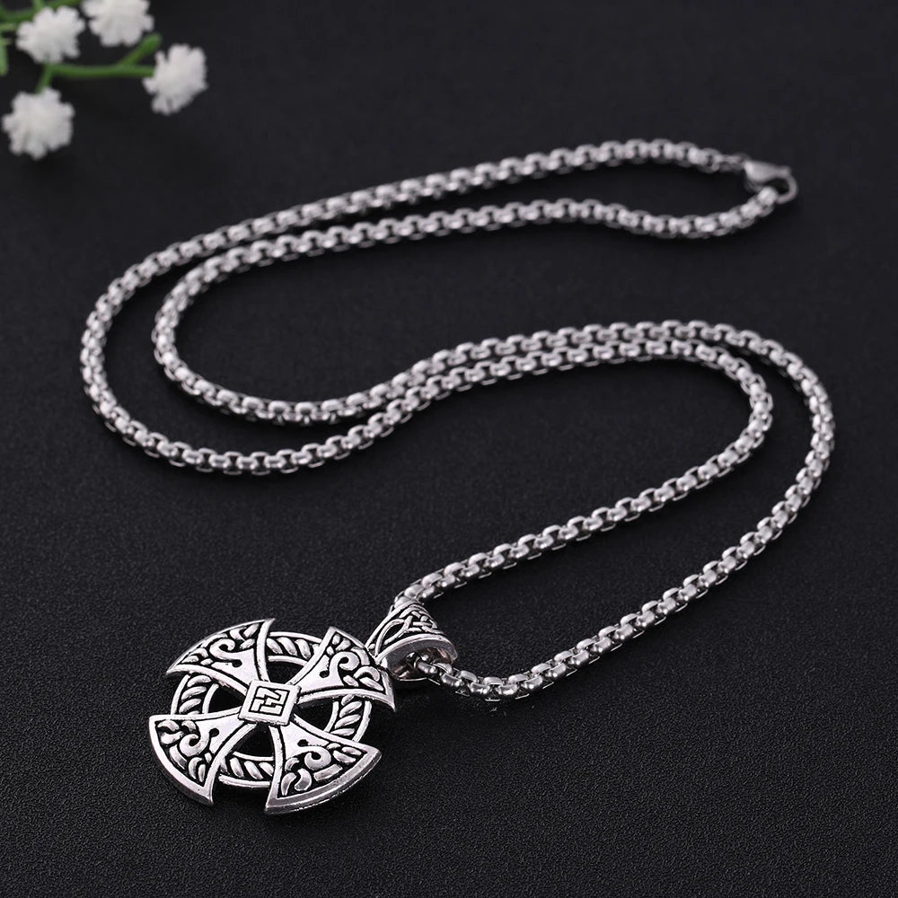 Cross Celtic/Viking Style Pendant Christian Necklace