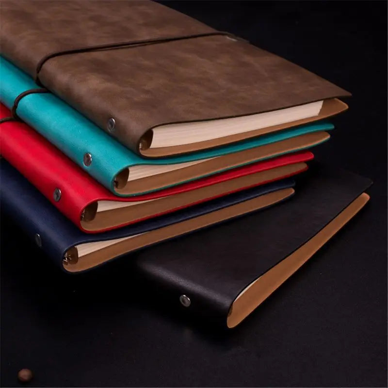 Pu Leather Notebook Cover Spiral A5 Travel Journal Diary 6 Ring Binder