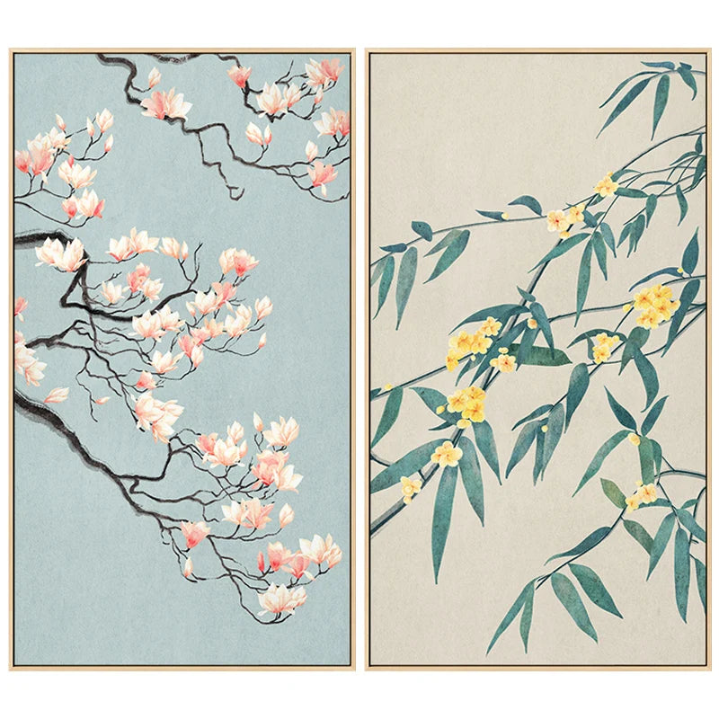 Chinese Original Flower Canvas Painting Posters and Prints