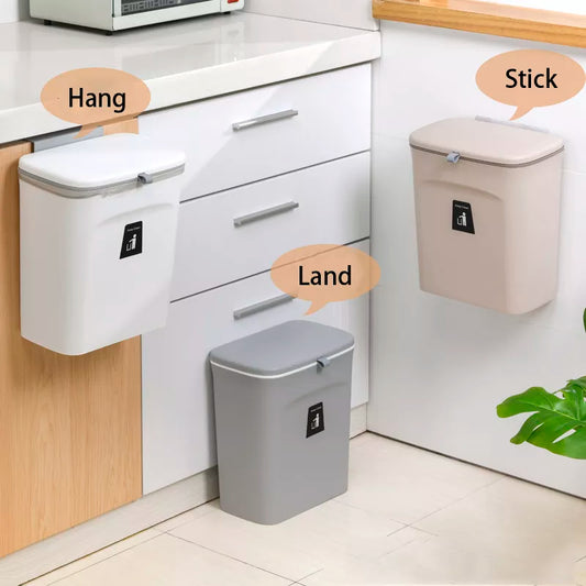 Large Capacity 7/9L(1.8-2.4gal) Hanging Trash Can