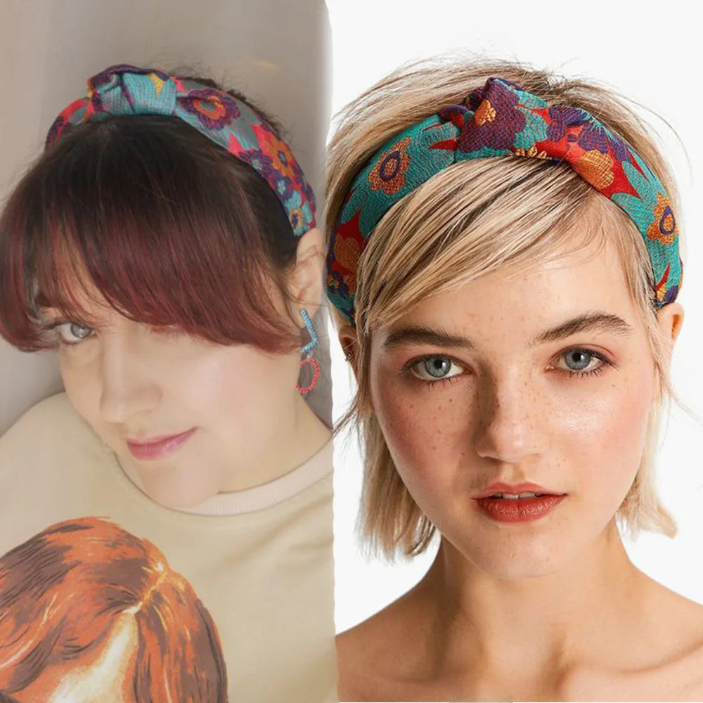 Bezel Vintage Floral Elastic Hairband