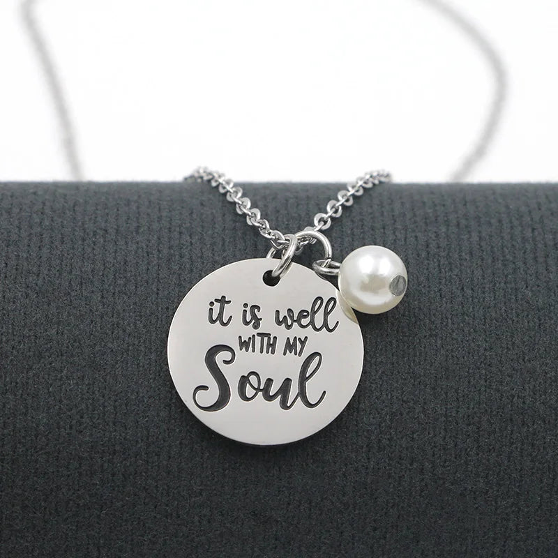 It Is Well With My Soul Stainless Steel Pendant Christian Jewelry