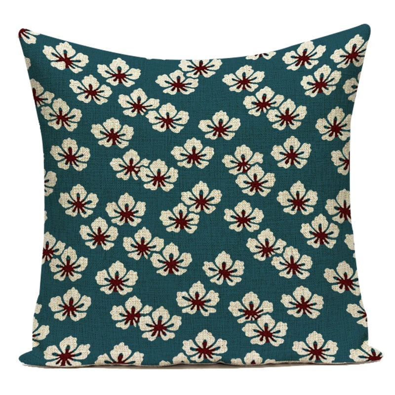 Japanese Style Scenic Printed Throw Pillow Cushion Cover 18x18