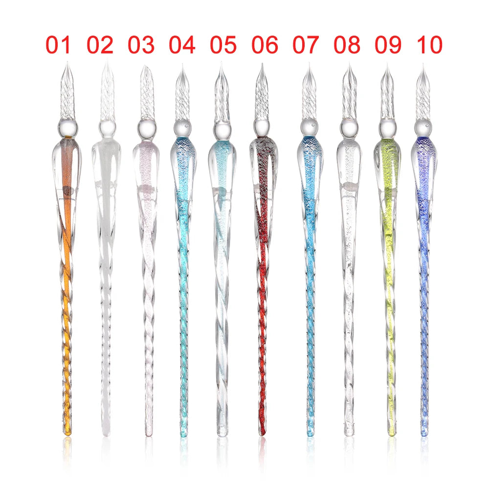 Glass Drip Fountain Pen, 1PC 9 Colors