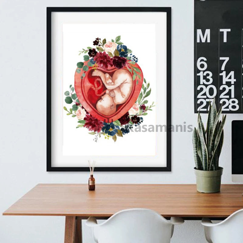 Pregnant Woman Art Canvas Painting Print