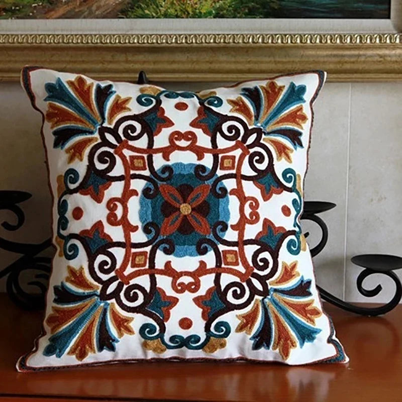 Hand-embroidered Decorative Pillow Covers