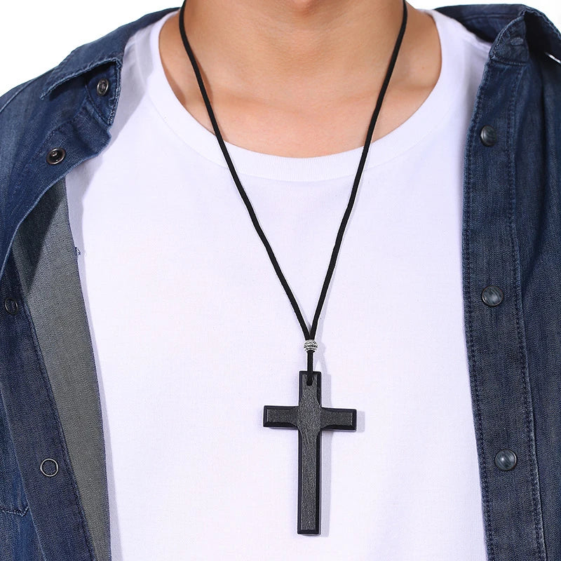 Men's/Women's Wood Cross Crucifix Pendant  Christian Necklaces