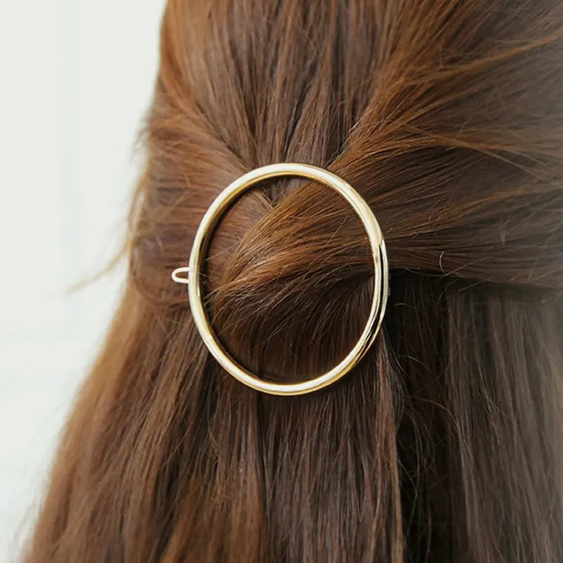 Metal Geometric Alloy Hairband Moon Circle Barrette