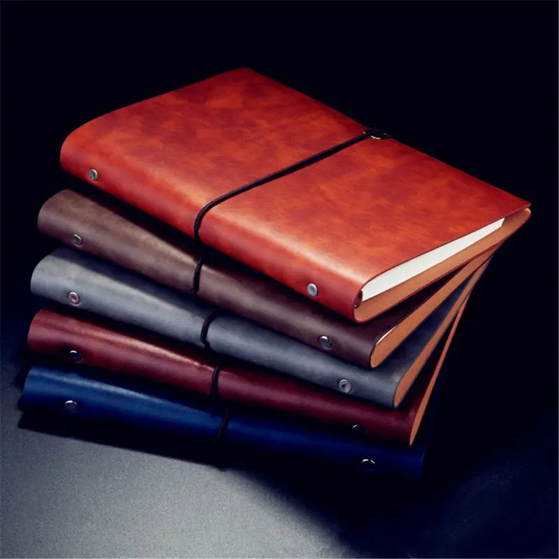 Pu Leather Notebook Cover Spiral A5 Travel Journal Diary 6 Ring Binder