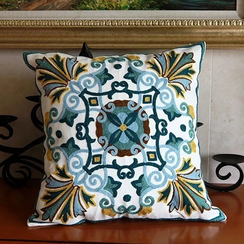 Hand-embroidered Decorative Pillow Covers