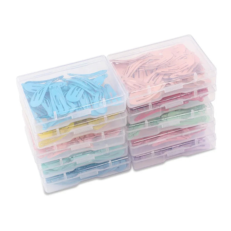 50Pcs/Box Mini Hair Clips Child Metal Hairgrip Solid Color Kids Snap Hairpins Baby Hair Barrettes Colorful Hair Accessories