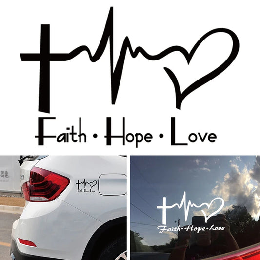 Faith Hope Love Vinyl Christian Car Sticker