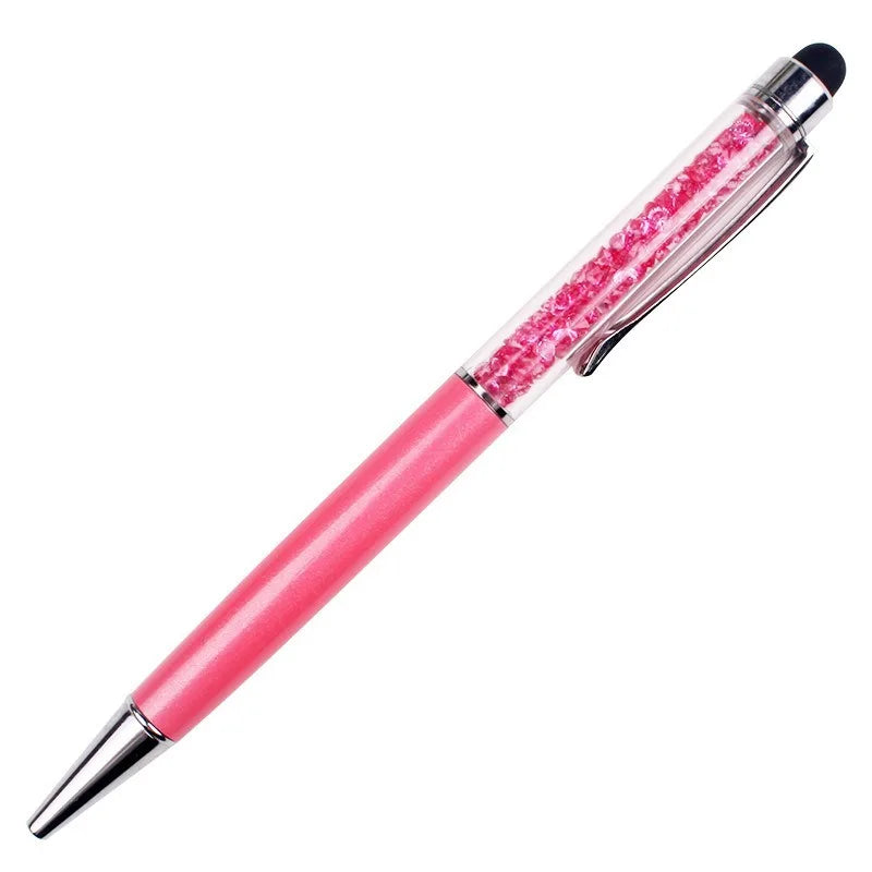 Cute Crystal Pen Diamond Ballpoint Pens 2-In-1 Crystal Stylus Pen 5 Pcs/lot