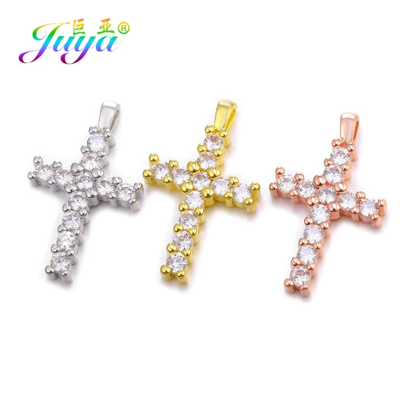 DIY Religious Christian Pendant Cross  Jewelry Making Supplies 3pcs/lot