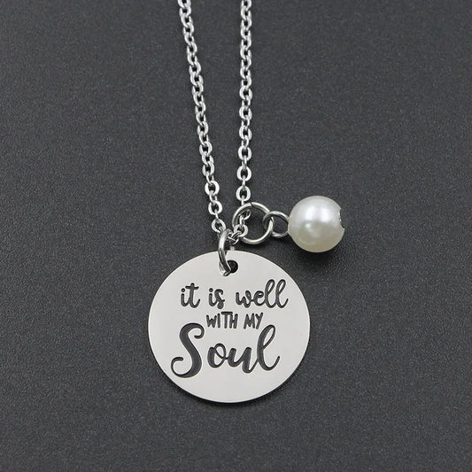 It Is Well With My Soul Stainless Steel Pendant Christian Jewelry