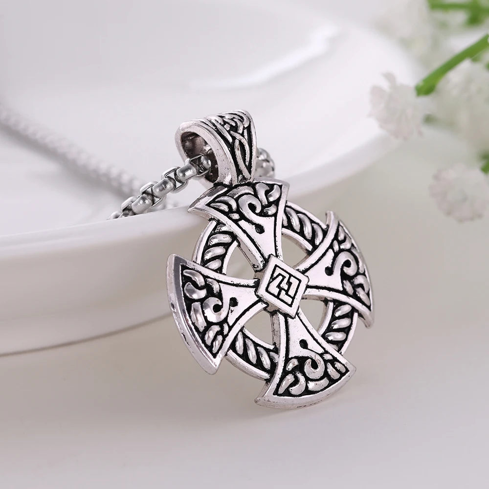 Cross Celtic/Viking Style Pendant Christian Necklace