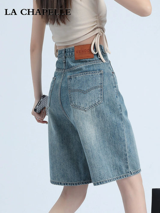 La Chapelle High Waist Slimming Thin Denim Shorts