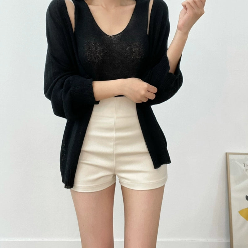 High-Waist Elastic Casual Shorts