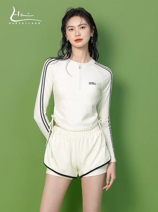 Conservative Long Sleeves Sports Swimsuit