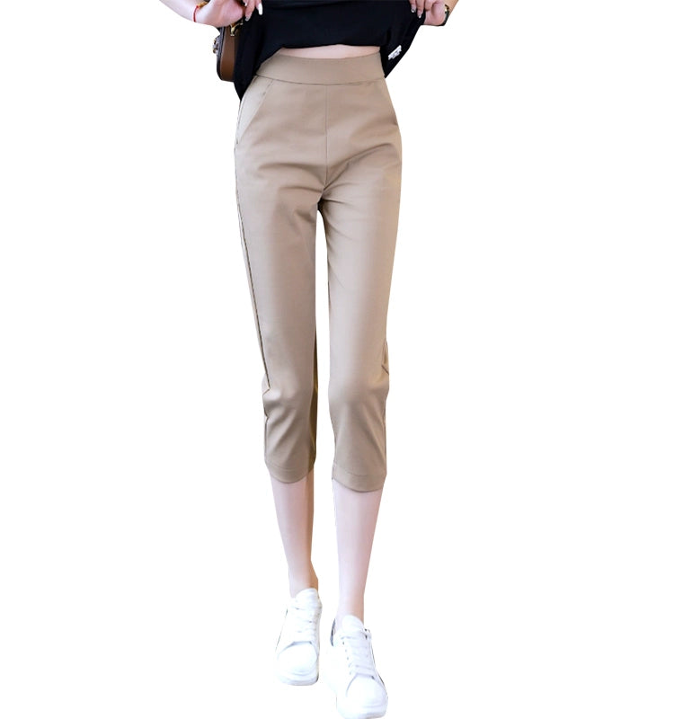 High Waist Ice Silk Harlan Tapered Cropped Leggings