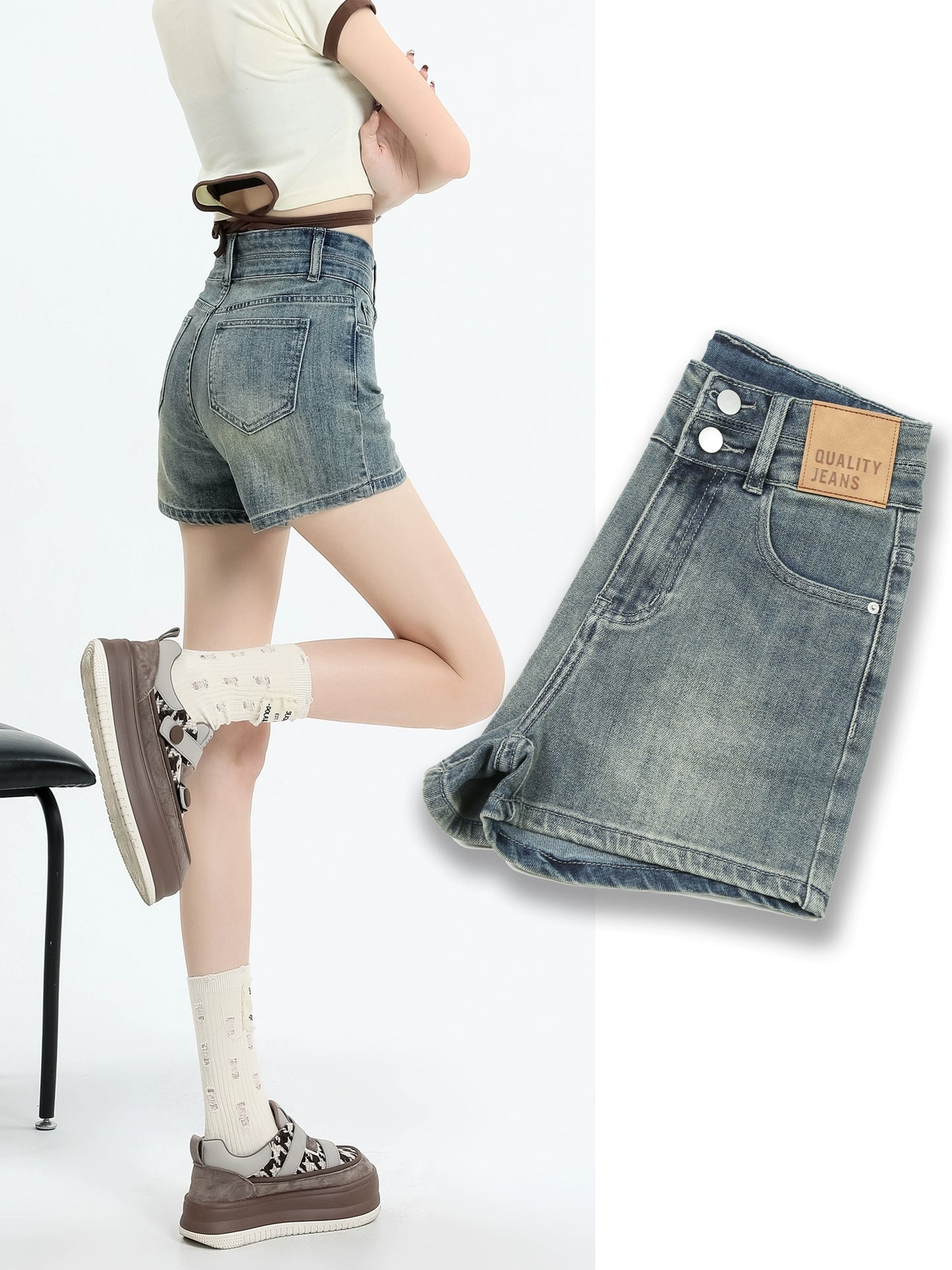 High Waist Sexy Stretch Denim Shorts