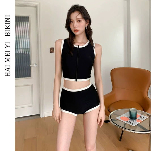 Sports High Waist Split Swimsuit