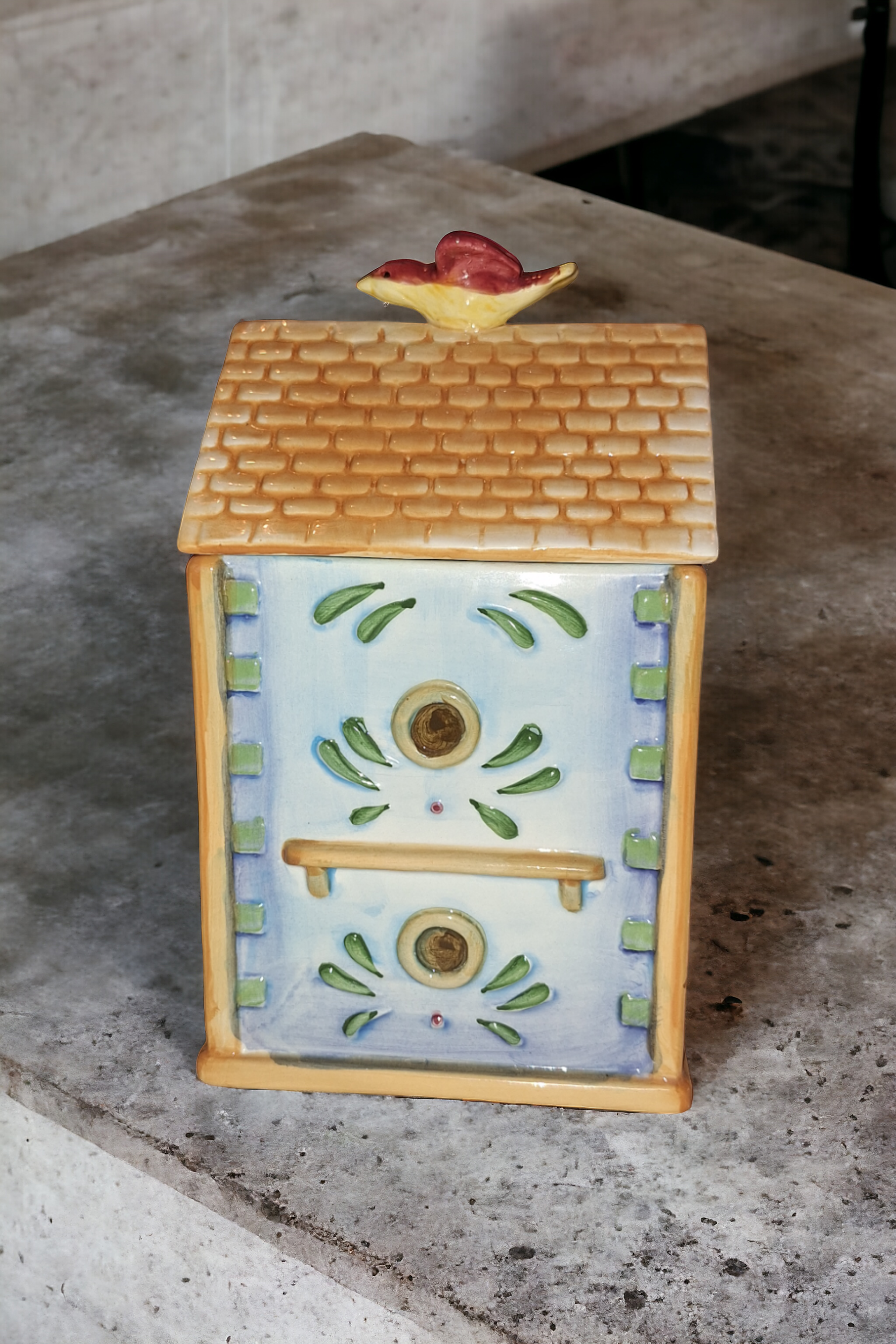 Ceramic Birdhouse Cookie Jar