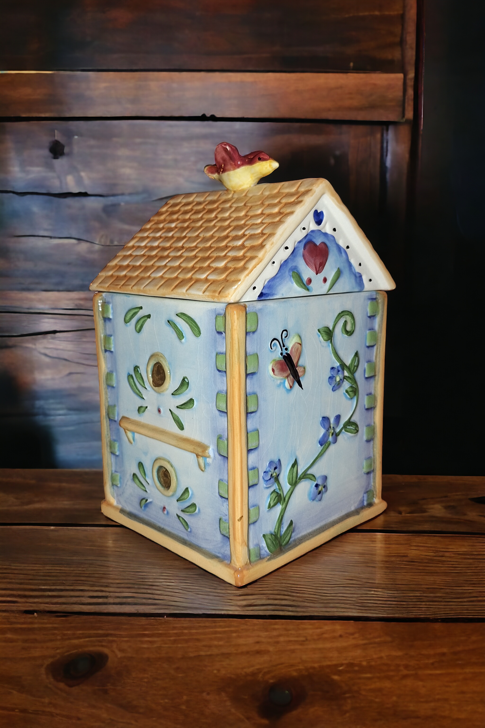 Ceramic Birdhouse Cookie Jar