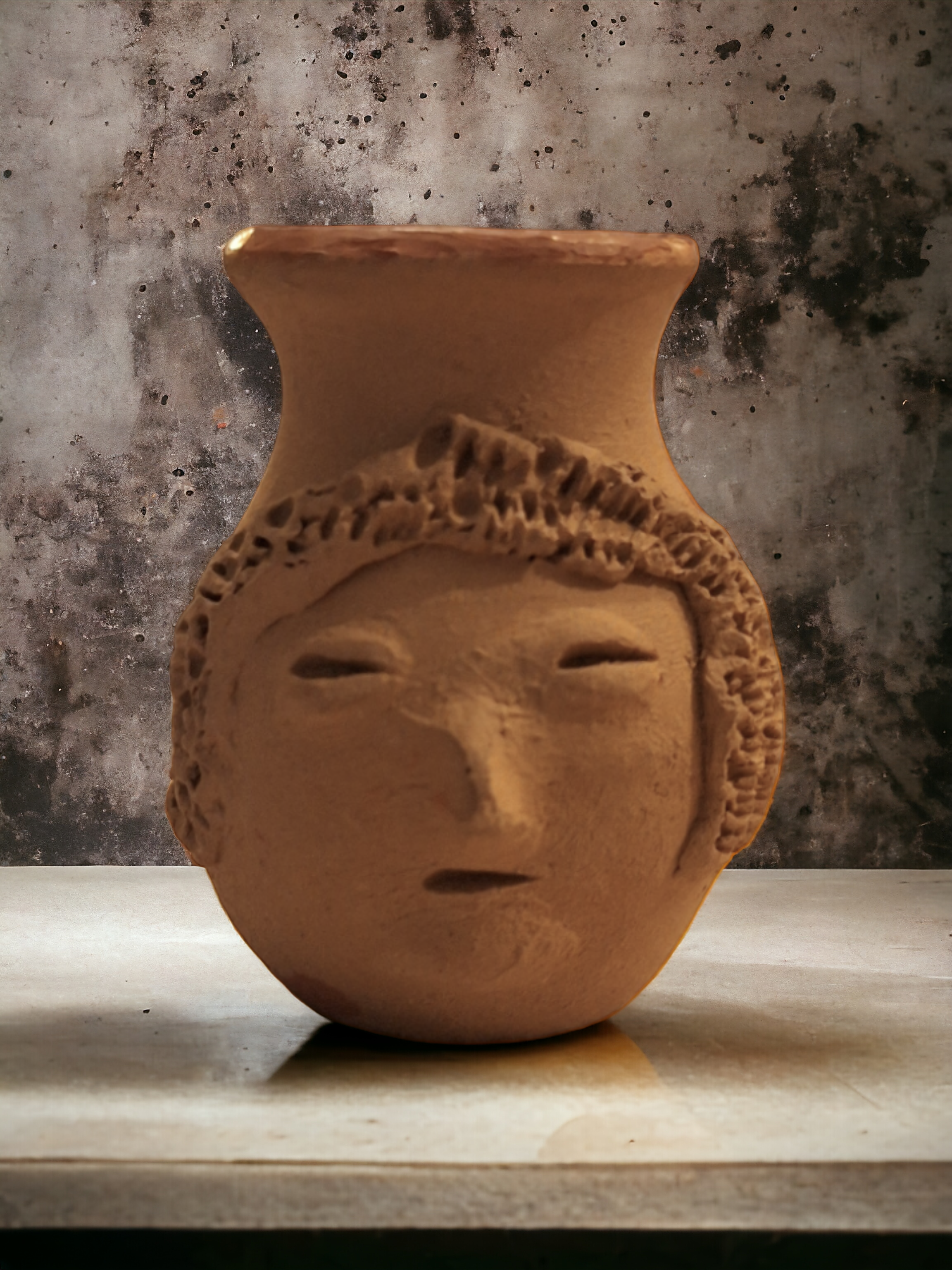 Small Southwest Pottery Face Jar