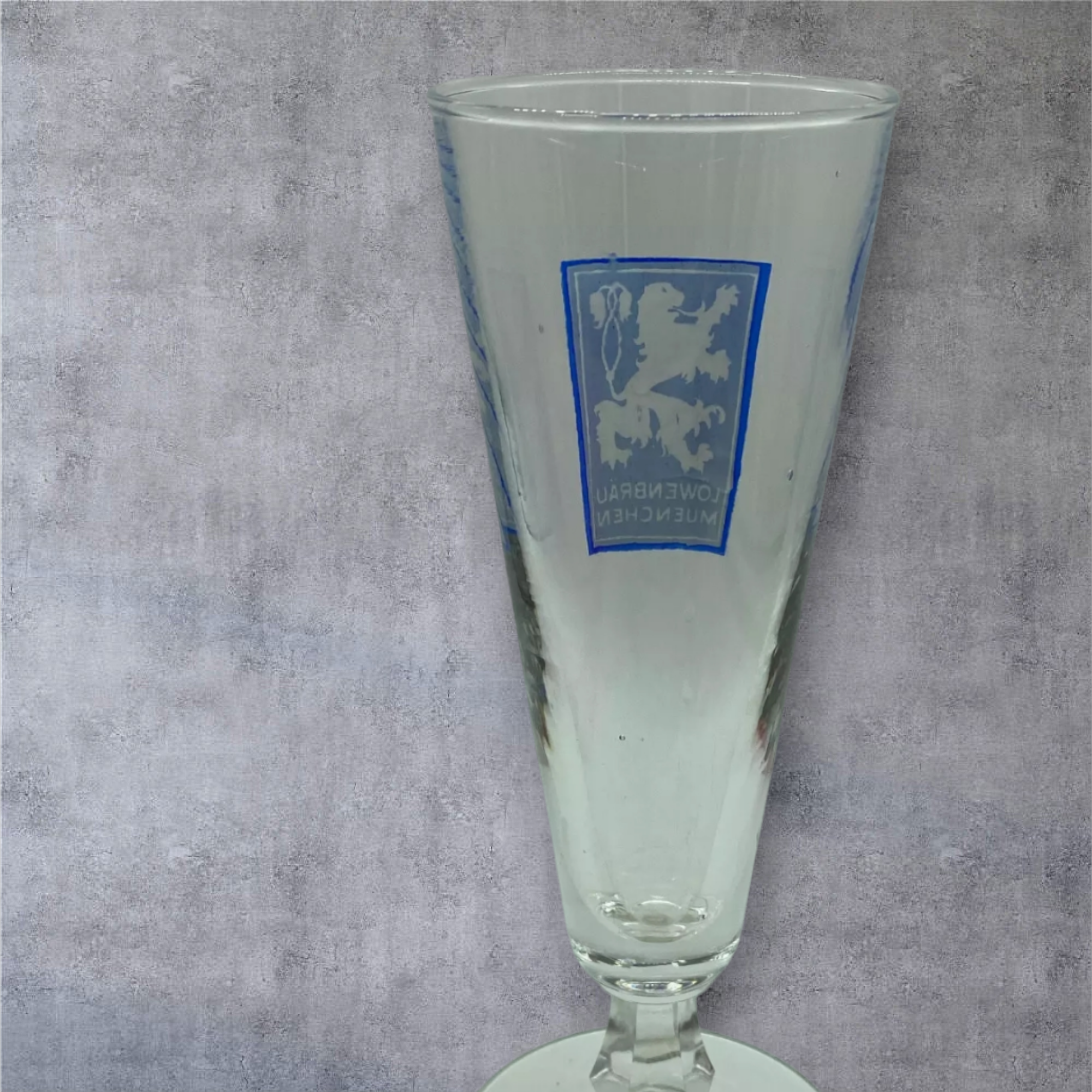 Lowenbrau Muenchen Vintage Footed Pilsner Glass, set of 2