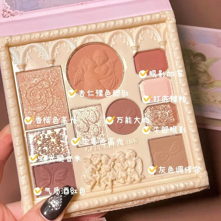 Makeup Sets  Highlight, Blush, Glitter Eyeshadow Palette with Mirror