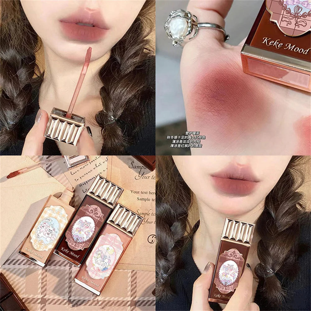 Flower Knows Chocolate Shop Cloud Lip Cream Delicate Clear Thin Autumn And Winter Milk Tea Color