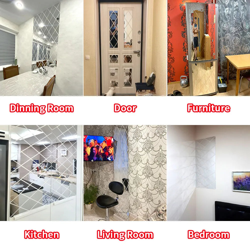 3D Mirror Wall Sticker 17/32/58Pcs