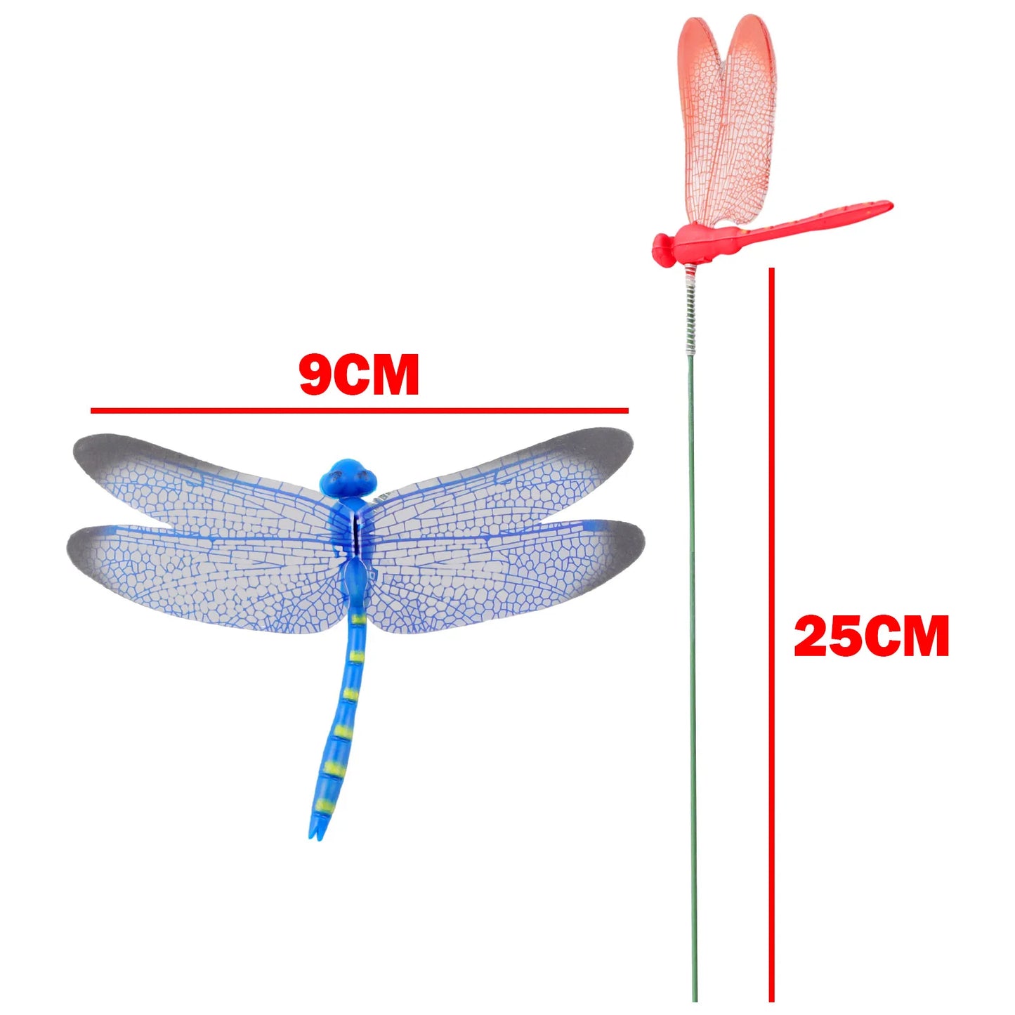 10/50pcs Artificial Dragonfly Butterfly Stake