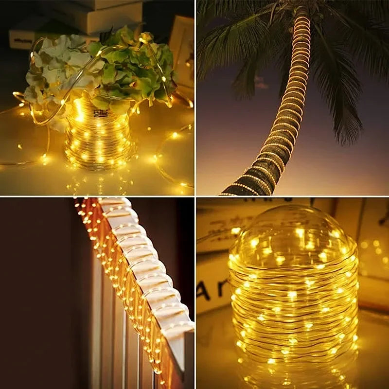 300LED Solar Rope Strip Light Outdoor Waterproof Fairy Lights