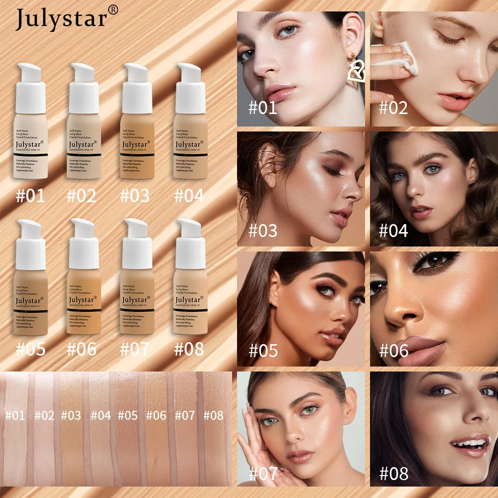 10 Color Liquid Foundation Hydrating, Lasting, Oil-control, Natural Foundation 30ml