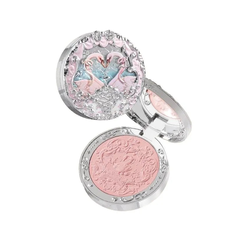 Flower Knows Swan Ballet Velvet Embossed Blush Matte Makeup Pressed  Powder