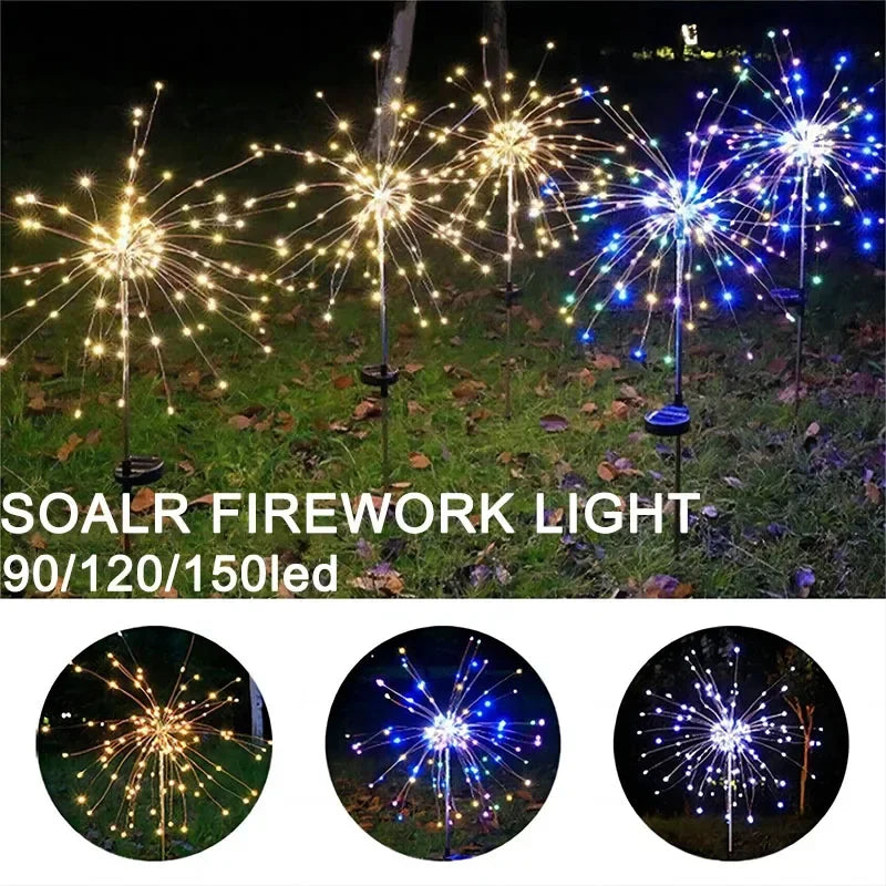 LED Solar Firework Lights Garden Decoration Fairy Lamps Waterproof