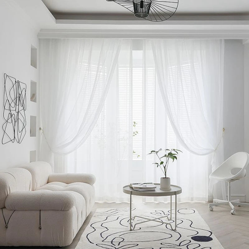 White Modern Sheer Curtains