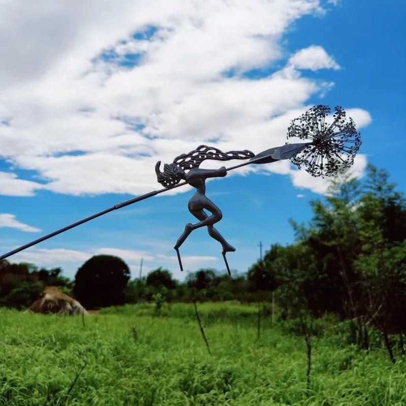 Garden Decorative Fairies and Dandelions Dance Together