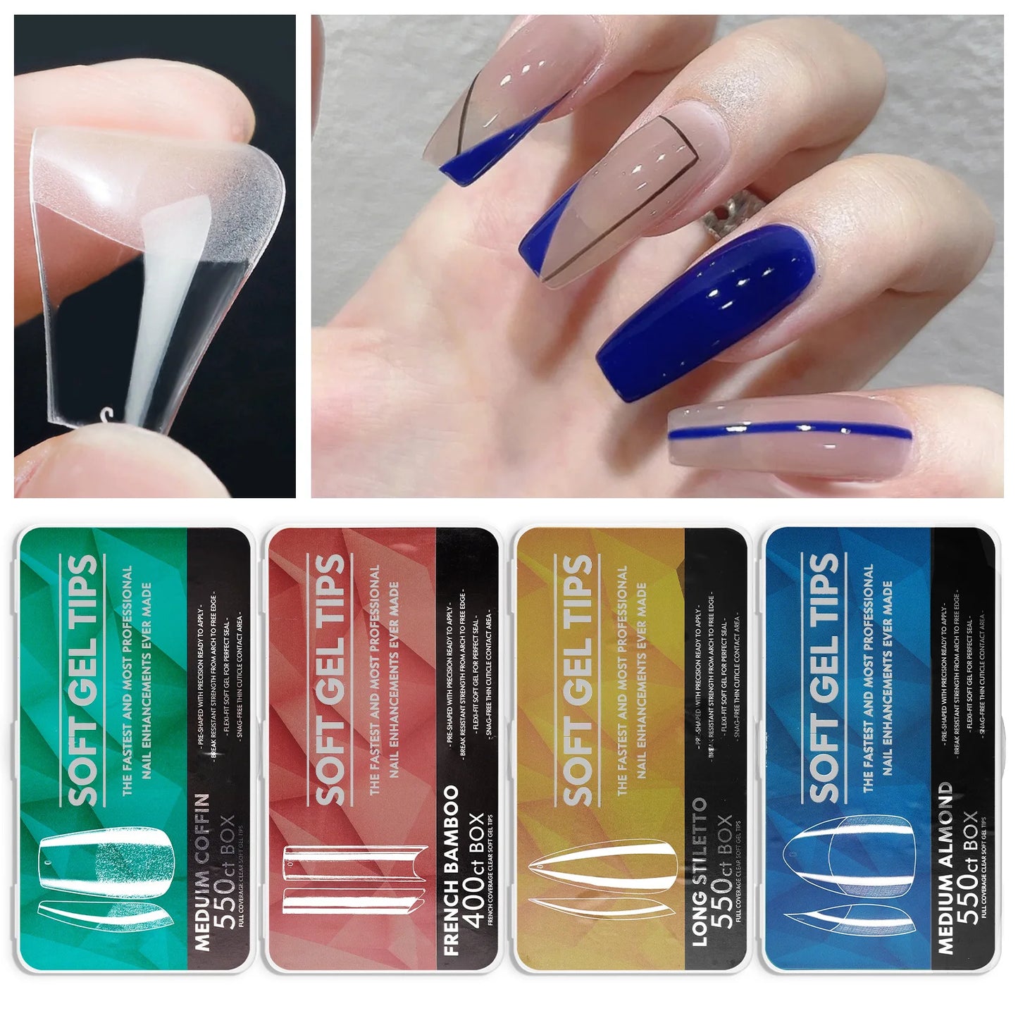 Soft Gel Artificial Nails Durable Extension False Tips