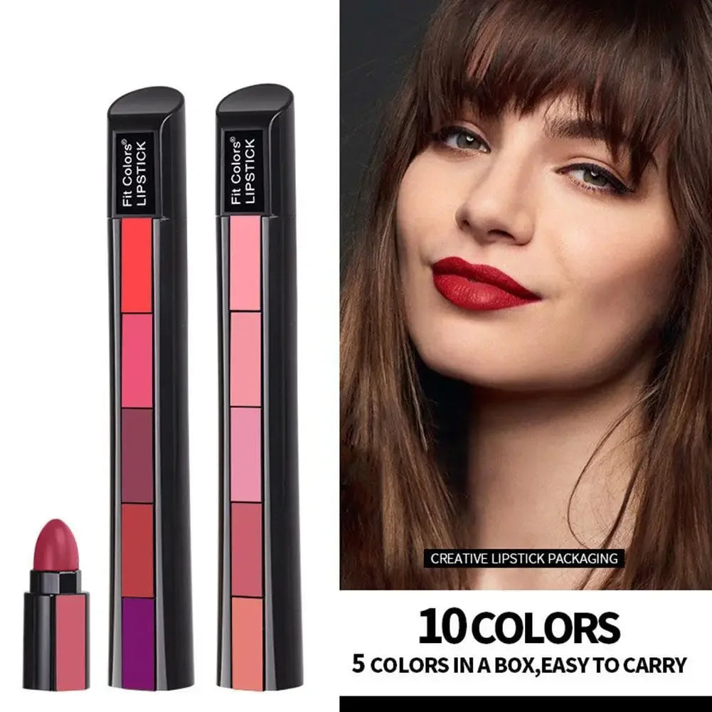 Matte 5-color Lipstick Set Velvet Non-stick Waterproof