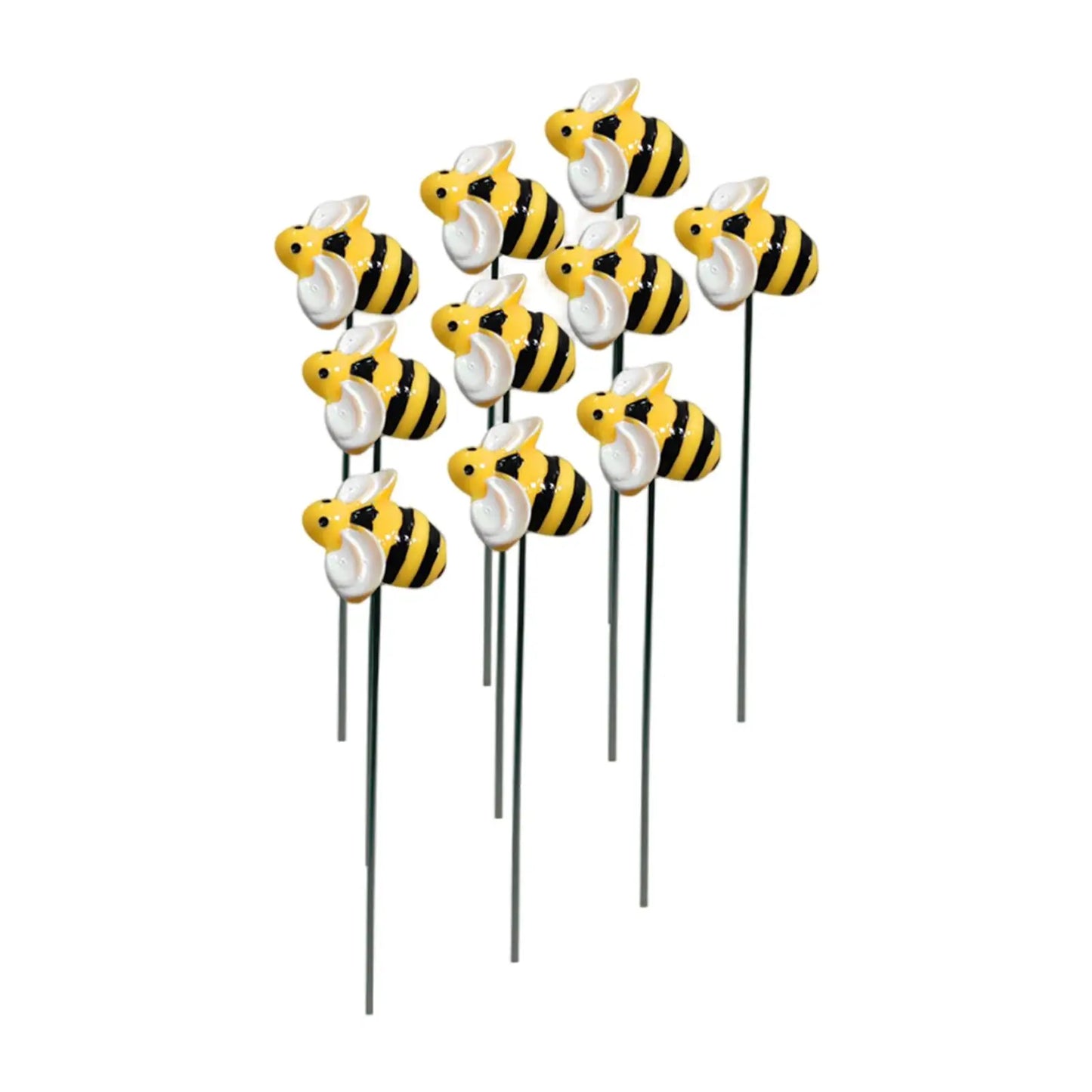 10Pcs Bee Sculpture Garden Stakes