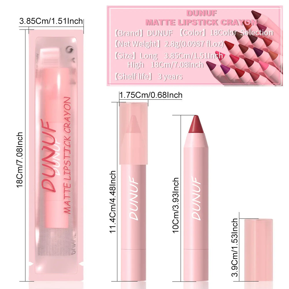 Waterproof Lipstick Pencil, 18-Colors