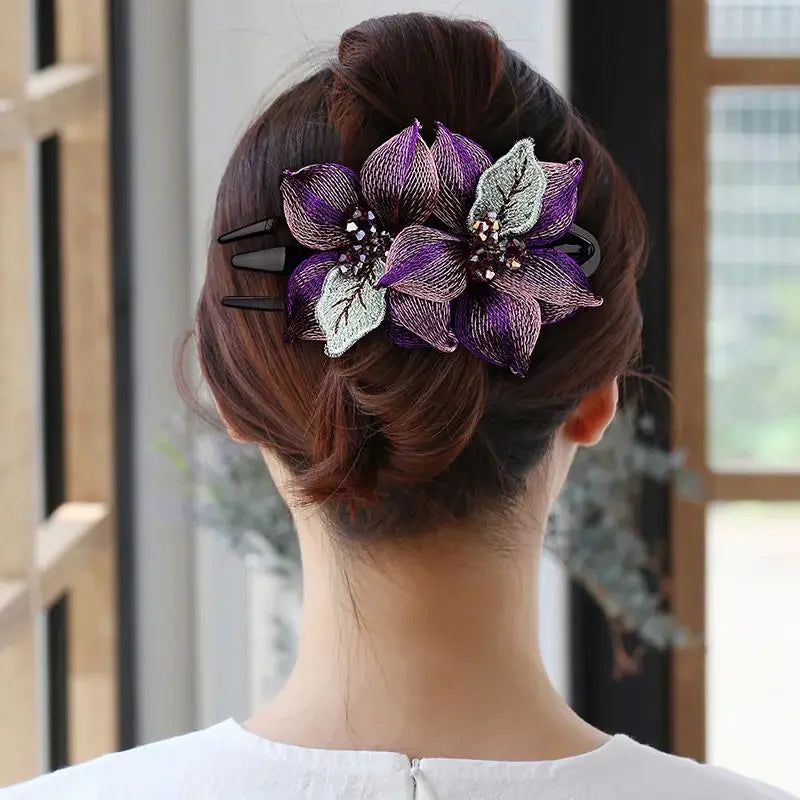 Elegant Weaving Copper Wire Flower Hairpin